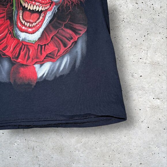 Horror Evil Clown Graphic T Shirt Black Scary Face Liquid Blue Sz Small Shirt - Picture 6 of 8